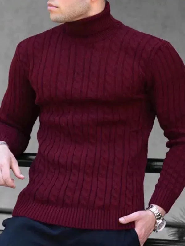 Drune | Enger Stretch Herren Pullover mit Rollkragen
