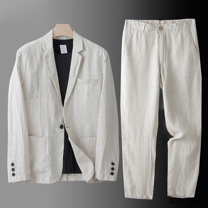 Drune | Lässiger Leinen Blazer Für Herren Anzugset