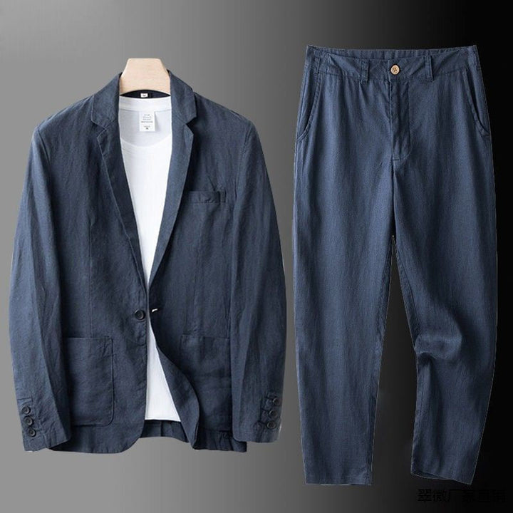Drune | Lässiger Leinen Blazer Für Herren Anzugset