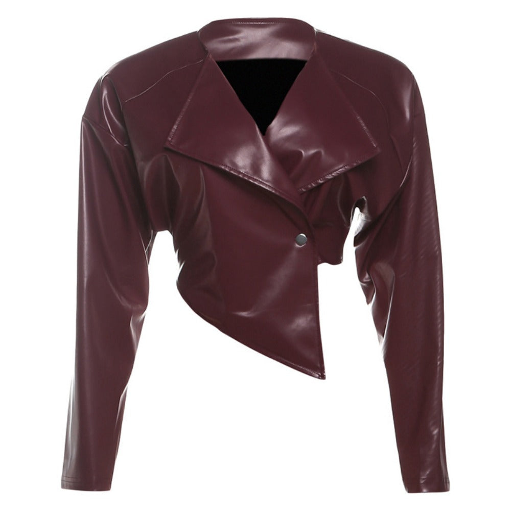 Drune | kunstleder cropped jack für damen - Romina