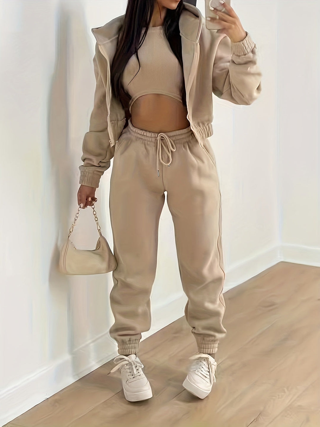 Drune | Kapuzenjacke & Tanktop & Jogginghose Drei Teilige Satz Outfits