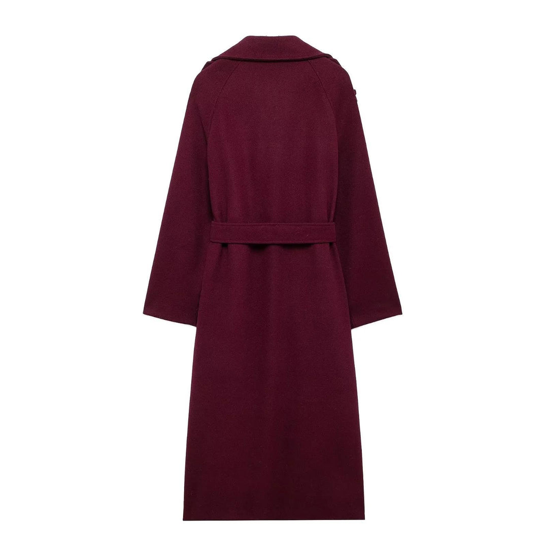 Drune | trenchcoat - eleganter langer roter Damenmantel