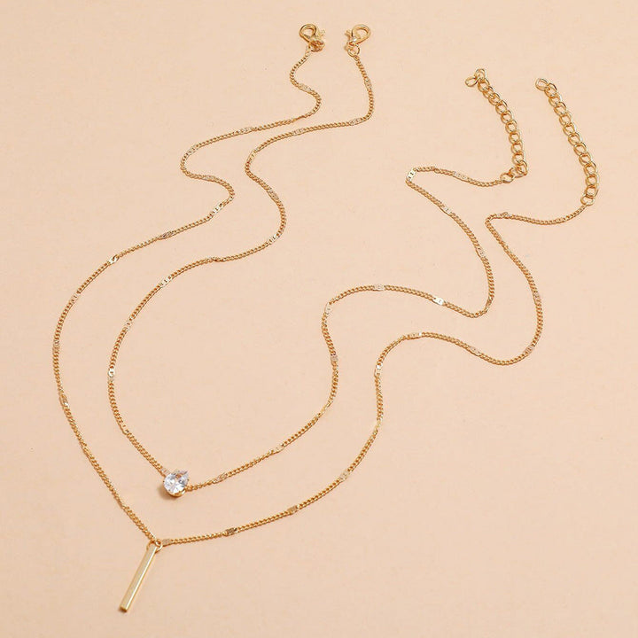 Drune | Hals Glitzer Gold Anhänger Halskette Satz Weinlese Schmuck