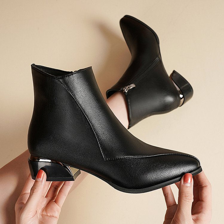 Drune | Damen Chunky Niedrige Absatz Stiefeletten