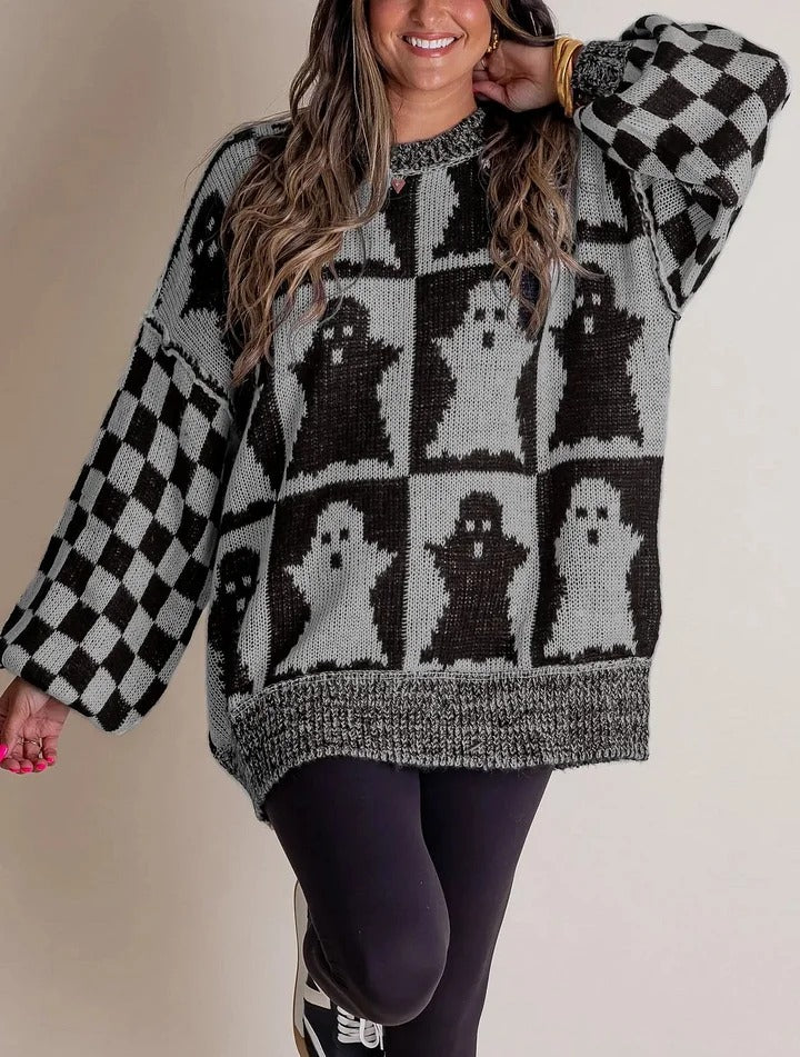 Drune | Karierter Strickpullover