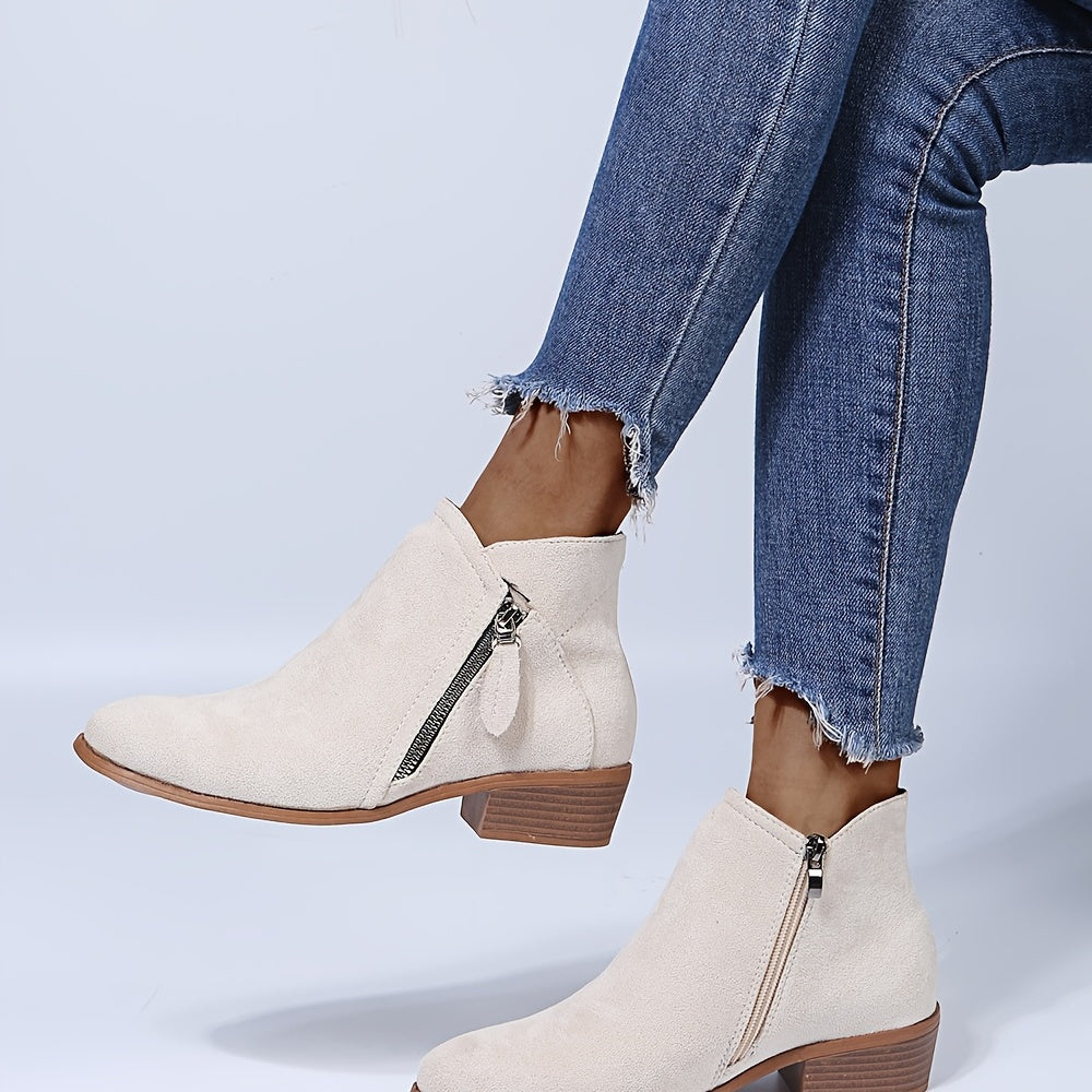 Drune - elegante spitze Stiefeletten mit Absatz und Reißverschluss