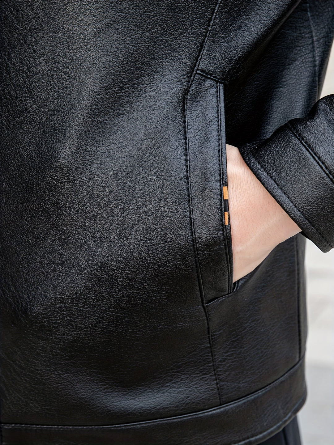 Drune | Reißverschluss Mit Revers Kunstleder Winterjacke - Perfekt für Winter
