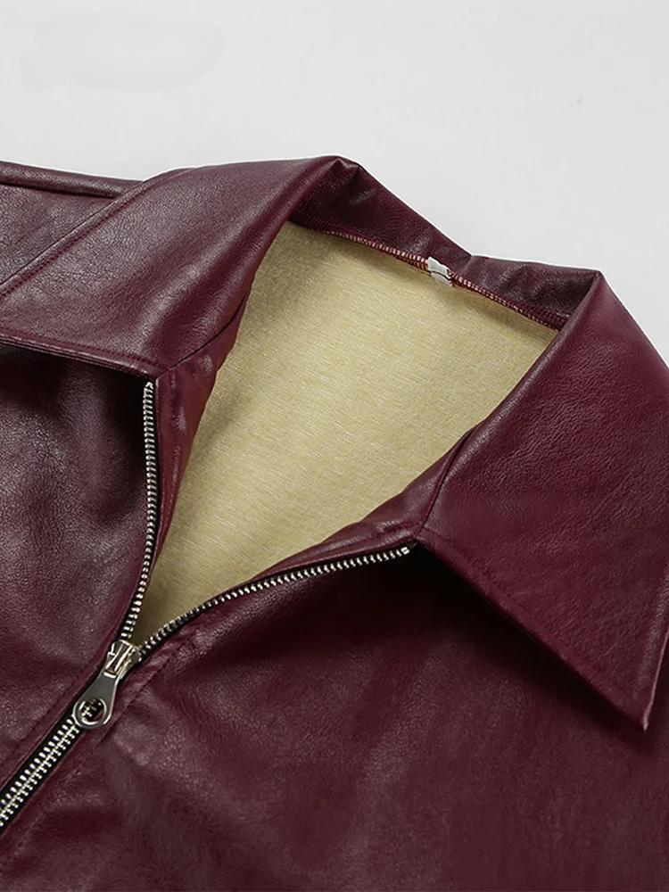 Drune | Jacke Aus Kunstleder mit Stylischem Reverskragen und Reißverschlussdetails