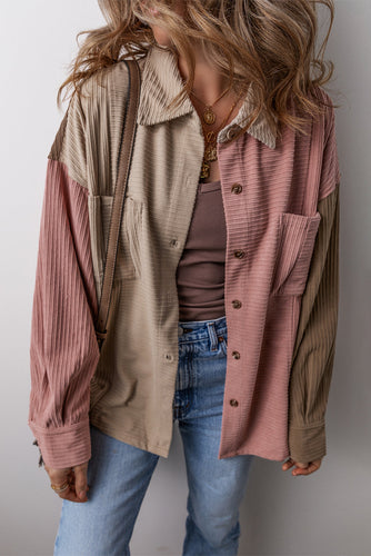 Drune | Damen Farbblock Cordjacke