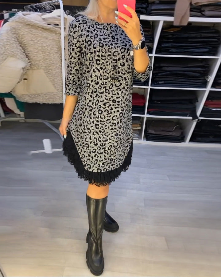 Drune | Stilvolles Kleid mit Leopardenmuster