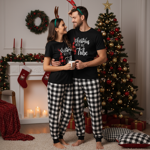 Drune | Weihnachten mit meinem Stamm Paar Weihnachts-Schlafanzug-Set