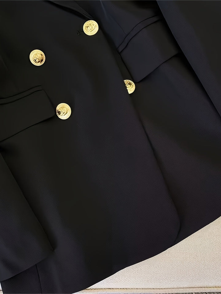Drune | Eleganter Business Slim Blazer mit goldenen Knöpfen Ideal für alle Jahreszeiten