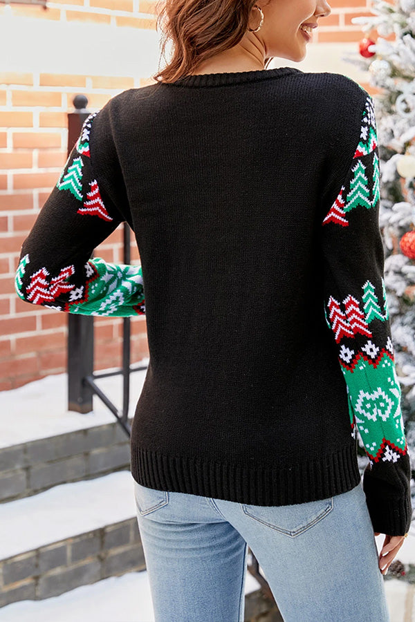 Drune | Multicolor Schneeflocken- & Dinosaurier-Druck Weihnachtsstrickjacke