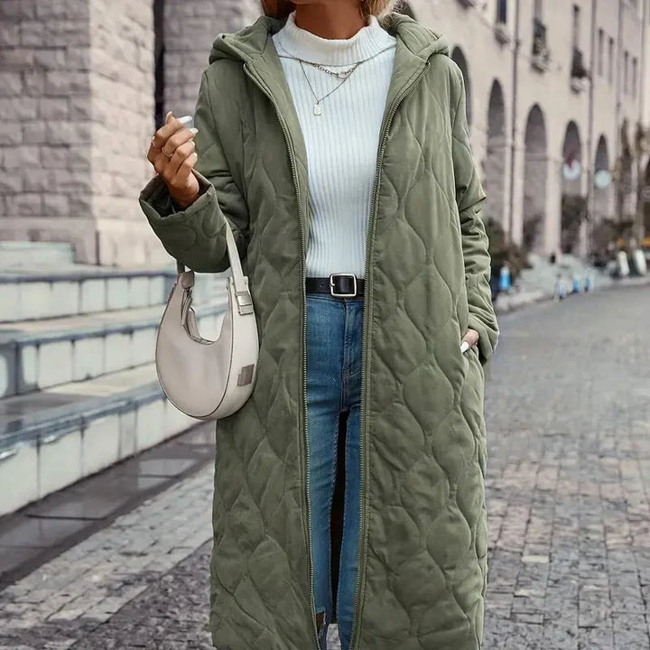 Drune | Frauen Gequilt Hoodie Jacke Baumwollmischung