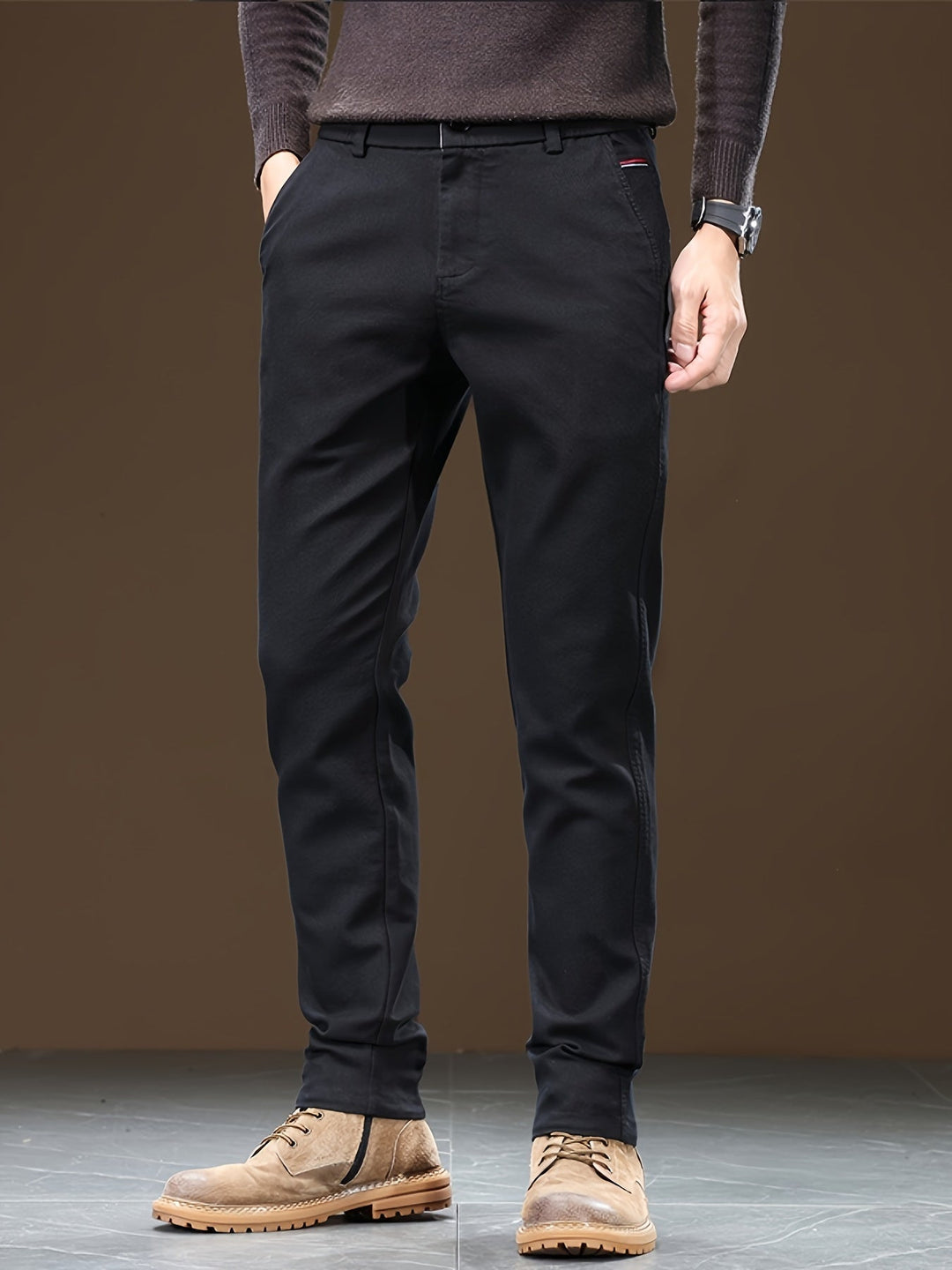 Drune | Baumwoll Herren Chino Hose, Reguläre Passform, Dehnbarem Stoff