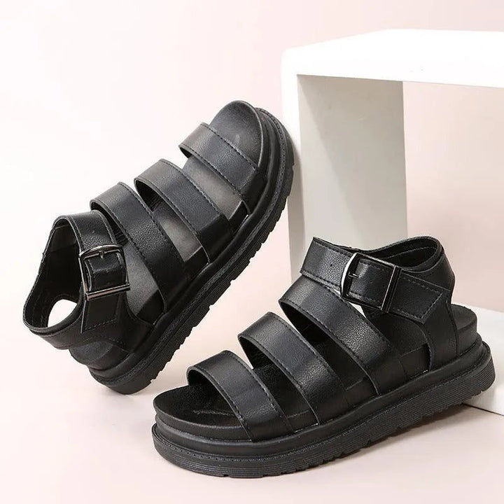 Drune | Sandals with buckle and platform with open toes