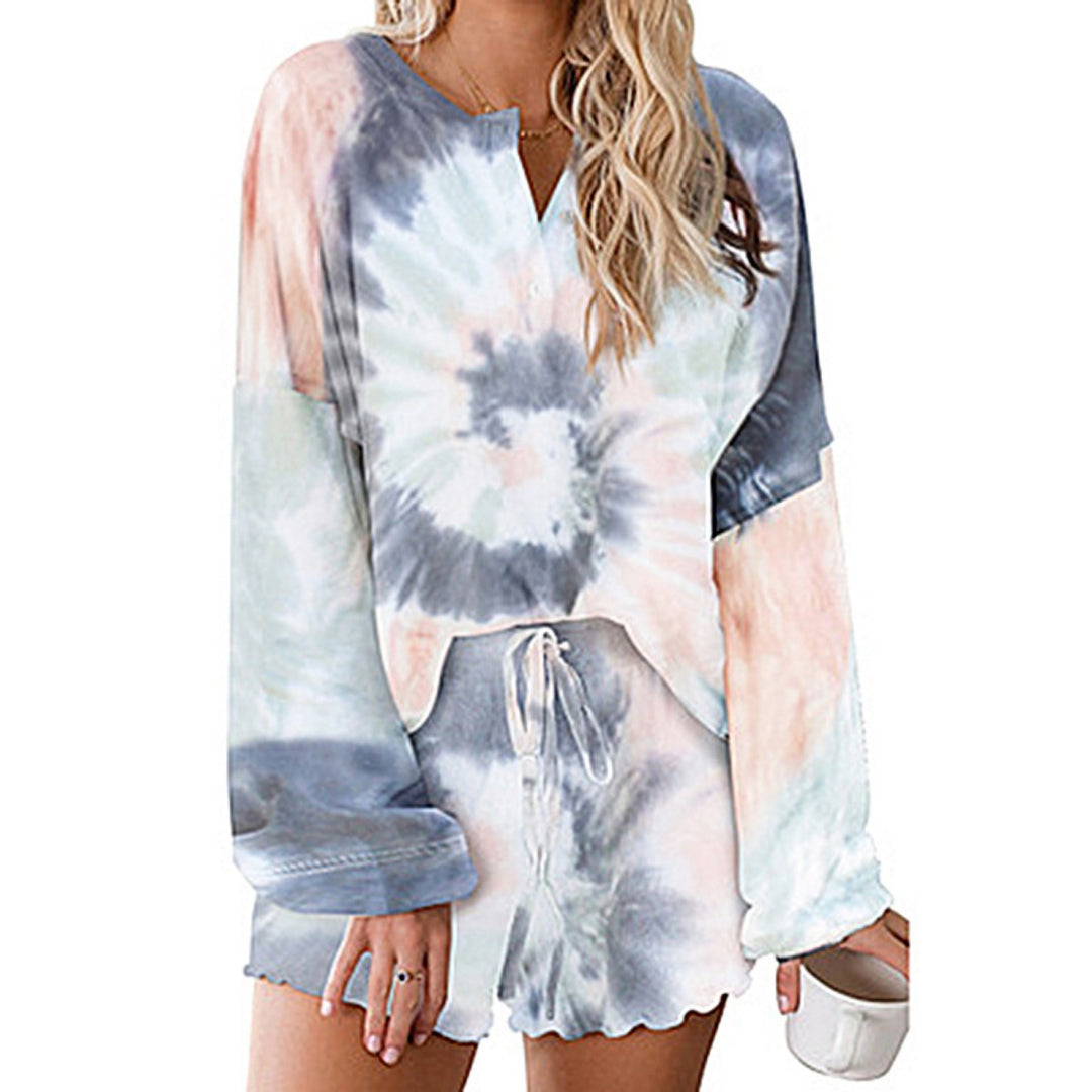 Drune | Batik bedrucktes Langarm-Shorts-Set