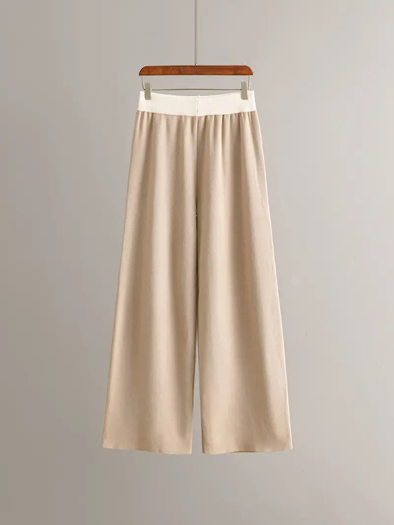 Drune | Stilvolles Set Aus Langärmligem Strickoberteil Und Hose Mit V-Ausschnitt