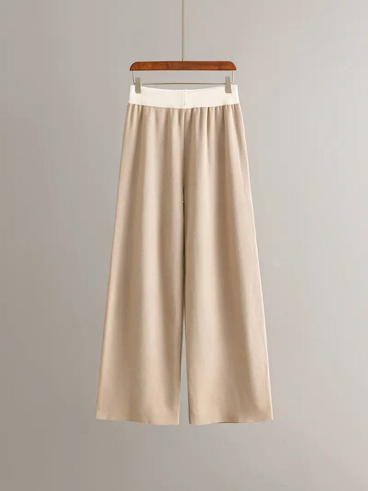 Drune | Stilvolles Set Aus Langärmligem Strickoberteil Und Hose Mit V-Ausschnitt