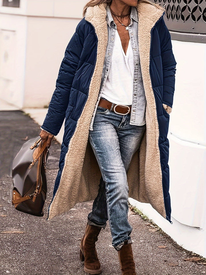 Drune | Halblange Puffer Winterjacke mit Kapuze für Frauen - Perfekt für Freizeitaktivititäten