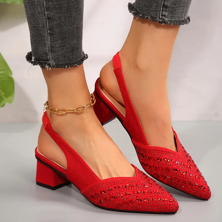 Glanzvolle Absatzsandalen mit funkelnden Kristalldetails Drune Drune