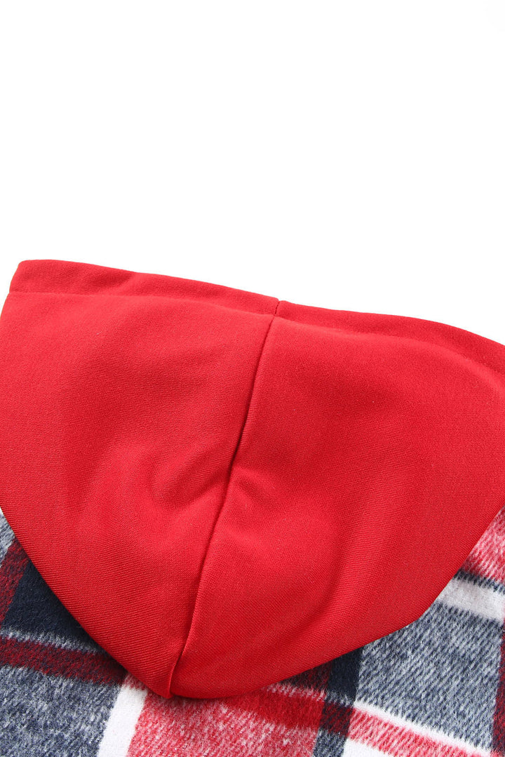Drune | Gitterhemdenjacke mit Kapuze Polyester Lässig und Trendy