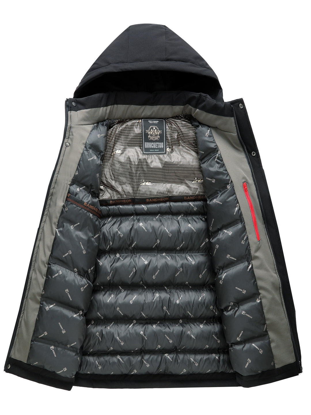 Drune |  Thermojacke Mit Abnehmbarer Kapuze Winterjacke Für Herren - Perfekt für Outdoor-Aktivitäten