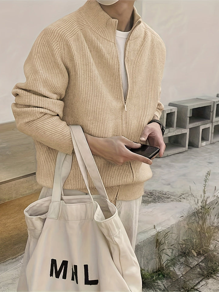 Drune | Herren Pullover Strickjacke mit Reißverschluss