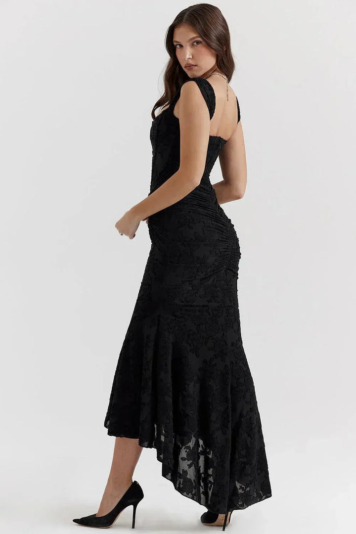Drune | Kleid Vintage Blumenmuster Interne Stäbchen und Falten Perfekt für Besondere Anlässe