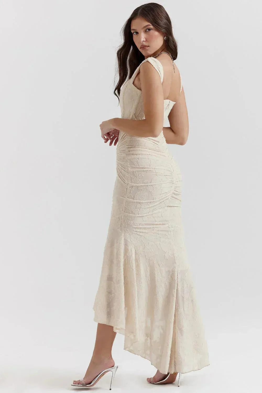 Drune | Kleid Vintage Blumenmuster Interne Stäbchen und Falten Perfekt für Besondere Anlässe