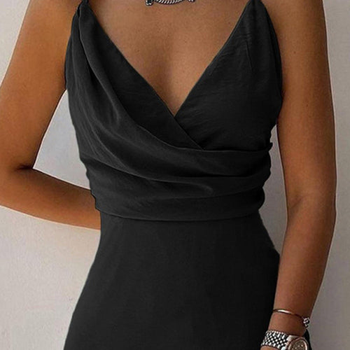 Drune | V-Ausschnitt Midikleid mit Druck und Schlitz