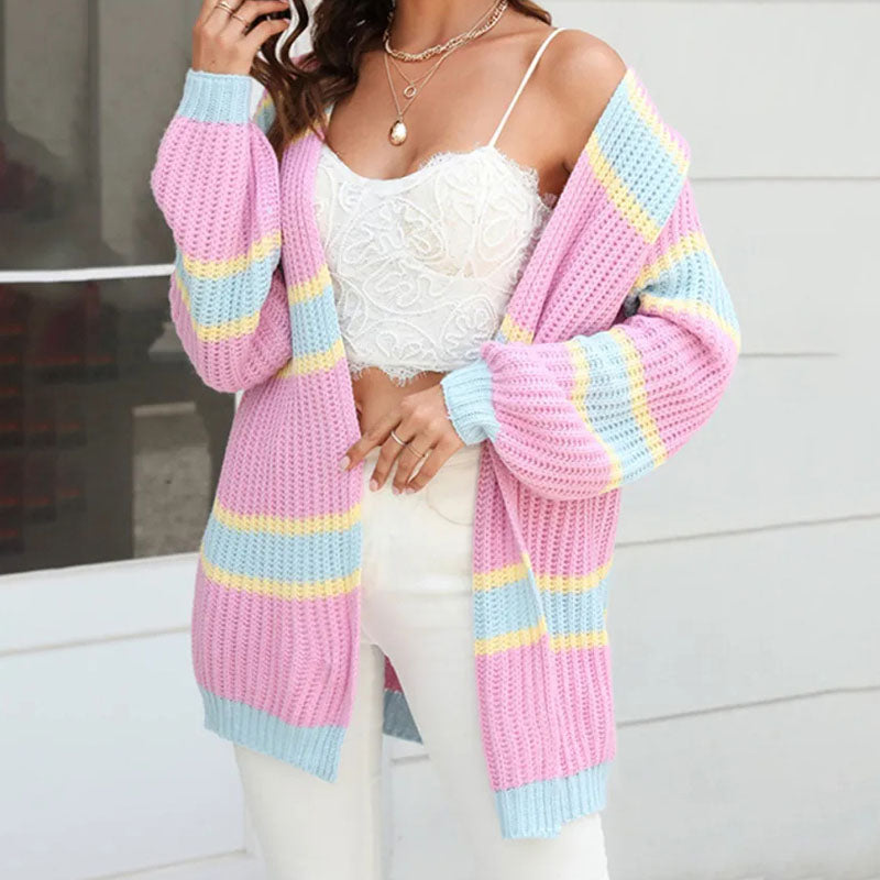 Drune | Gestreifte Strickjacke mit Modernem Look