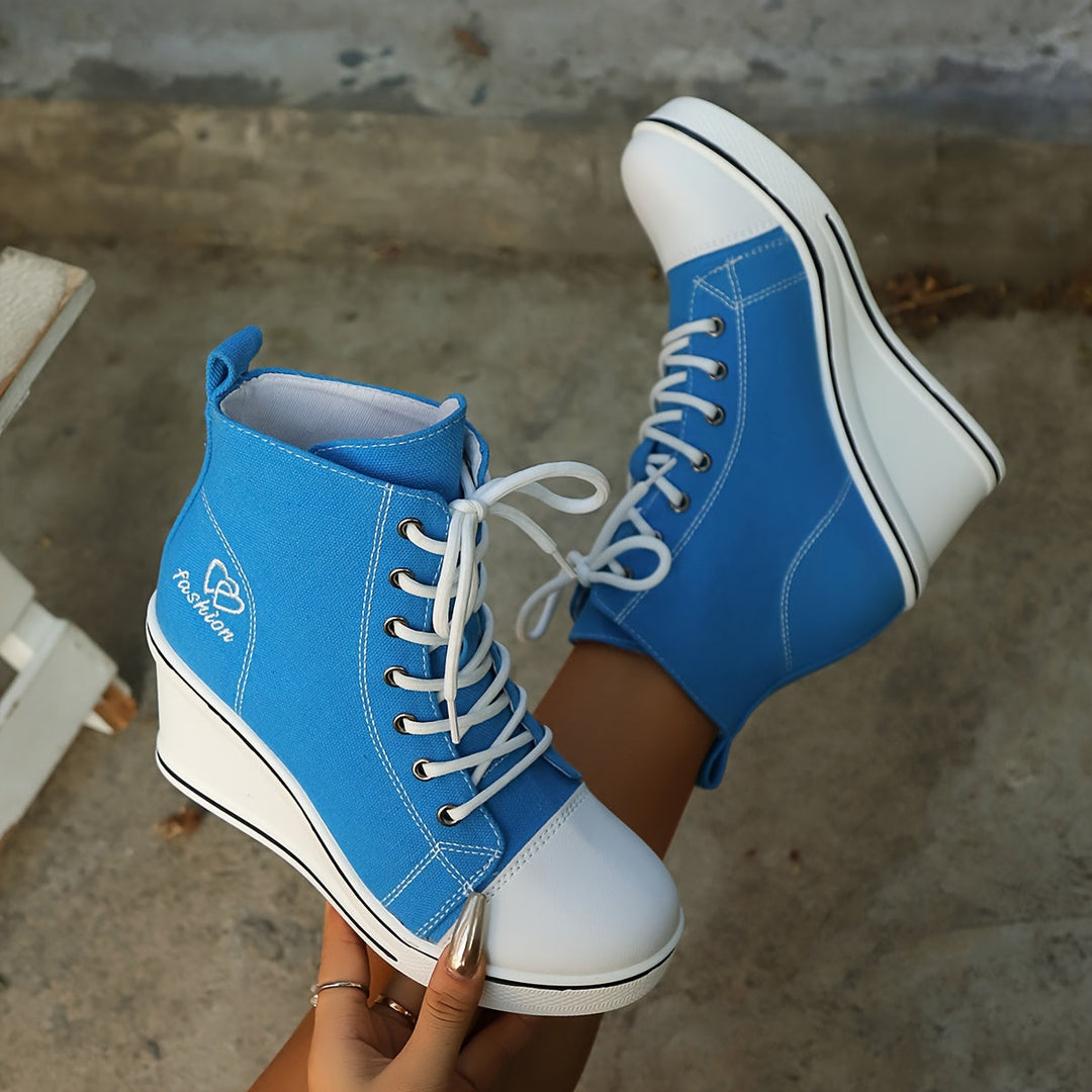 Drune | Einfache Canvas Stiefeletten Mit Liebesmotiv