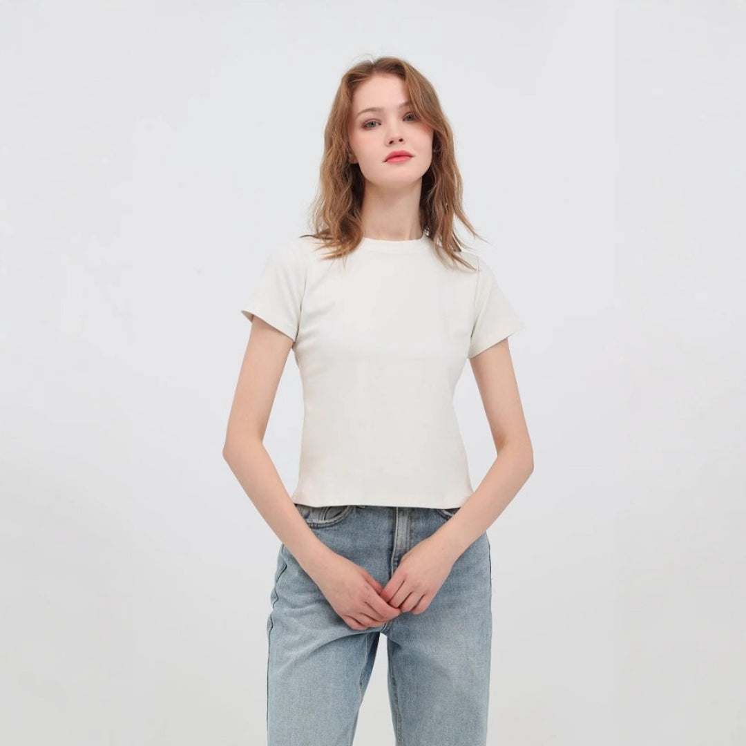 Drune | Schillerndes altes kurzes T-Shirt mit Färbung