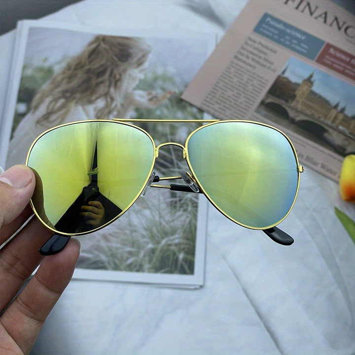 Drune | Klassische Aviator-Sonnenbrille mit Goldenem Rahmen für Damen