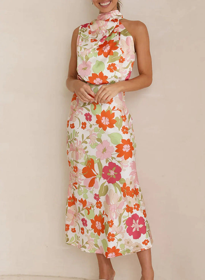 Drune - Blumiges Maxikleid mit Neckholder