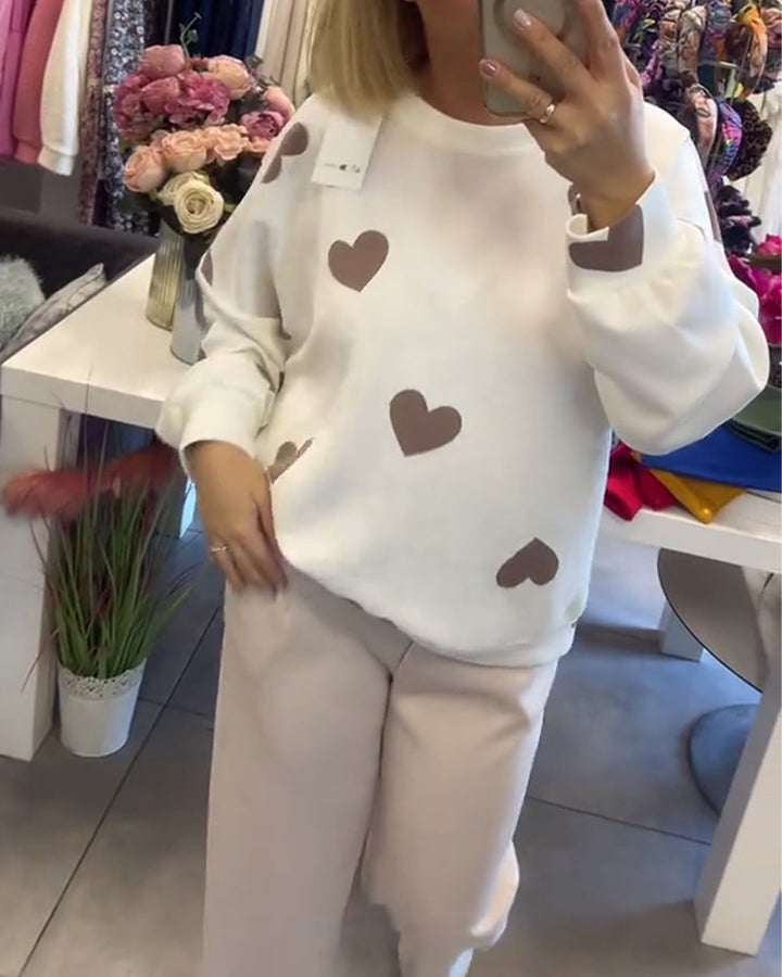 Drune | Frauen Casual Herz Pullover