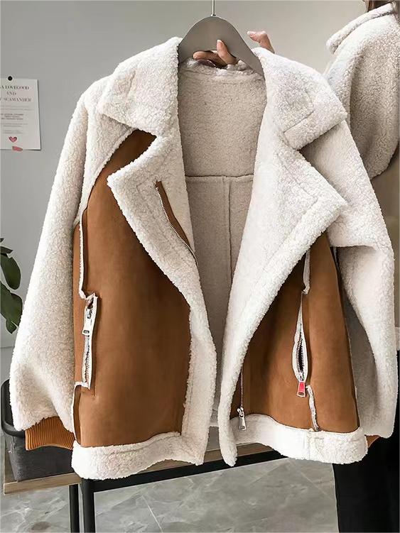 Drune | Warme Vegan Pelz Wildleder Patch Jacke