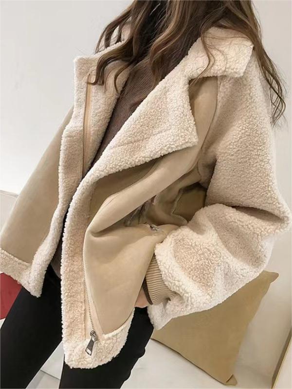 Drune | oversized veganes Wildlederjacke mit Reverskragen