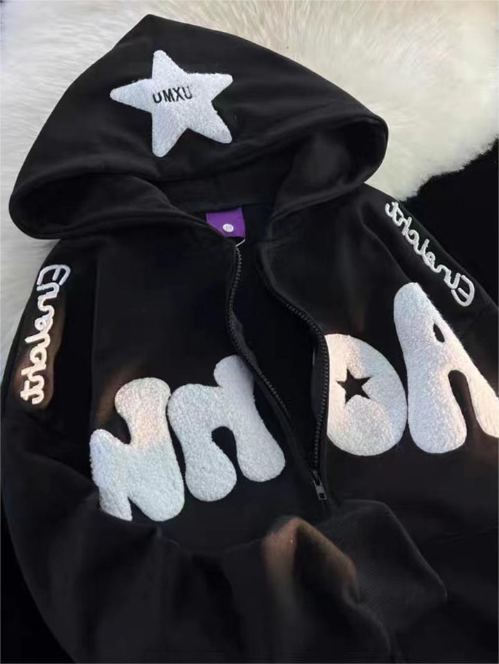 Drune | oversized Hoodie mit Buchstabenprint