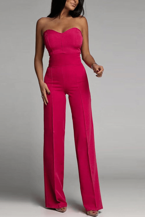 Drune | Elegantes Strapless Jumpsuit Damen Satz