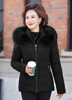 Drune | Steppjacke mit Fellkapuze