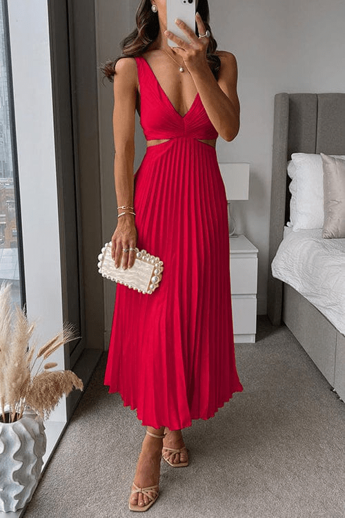 Drune | Kleid Mit Faltigem Kragen Damen Abendkleid