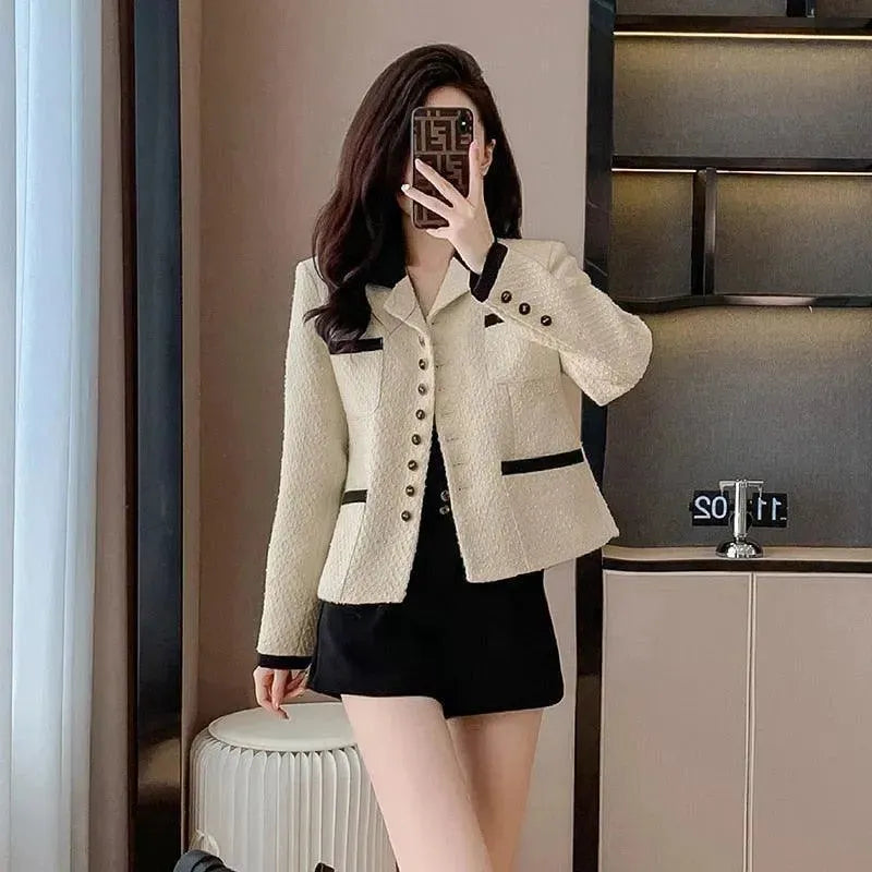 Drune | Chic Double Pocket Tweed Jacke Damen