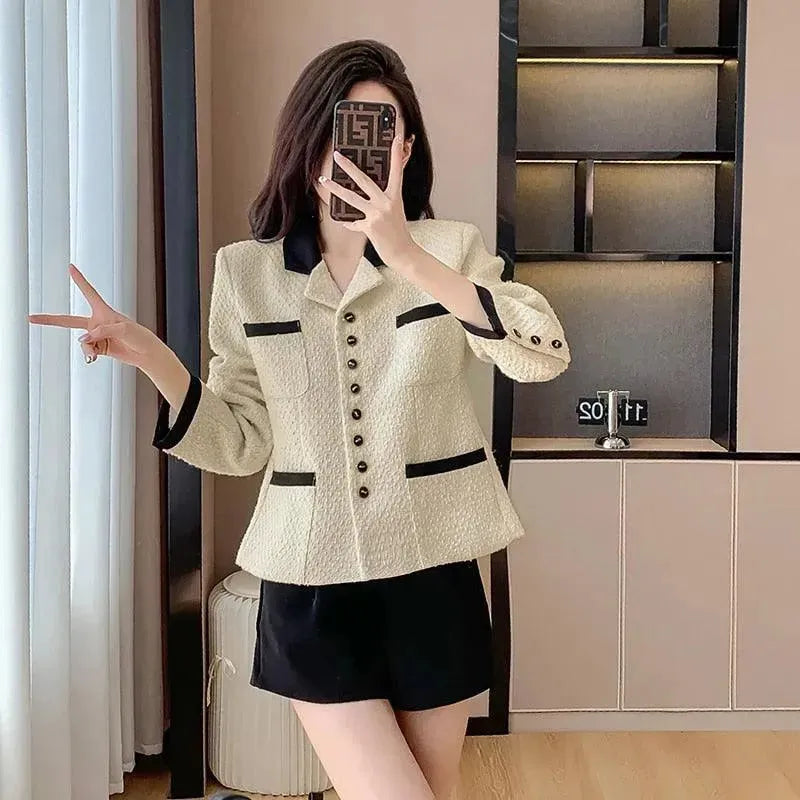 Drune | Chic Double Pocket Tweed Jacke Damen