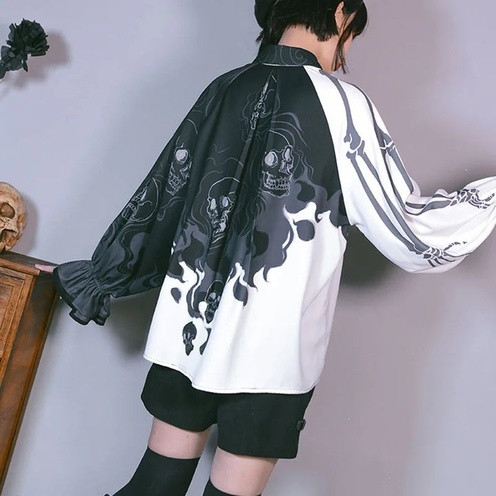 Drune | Stylisches Totenkopf-Print Damen-Shirts