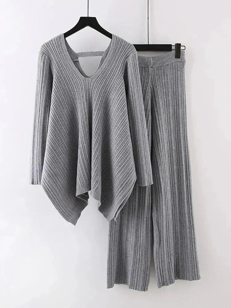 Drune | Frauen Casual Senfgelb Zweiteiliges Pullover Satz