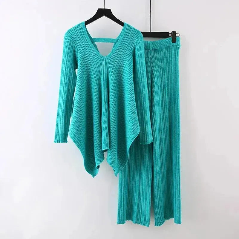 Drune | Frauen Casual Senfgelb Zweiteiliges Pullover Satz