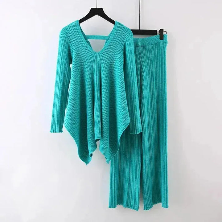 Drune | Frauen Casual Senfgelb Zweiteiliges Pullover Satz