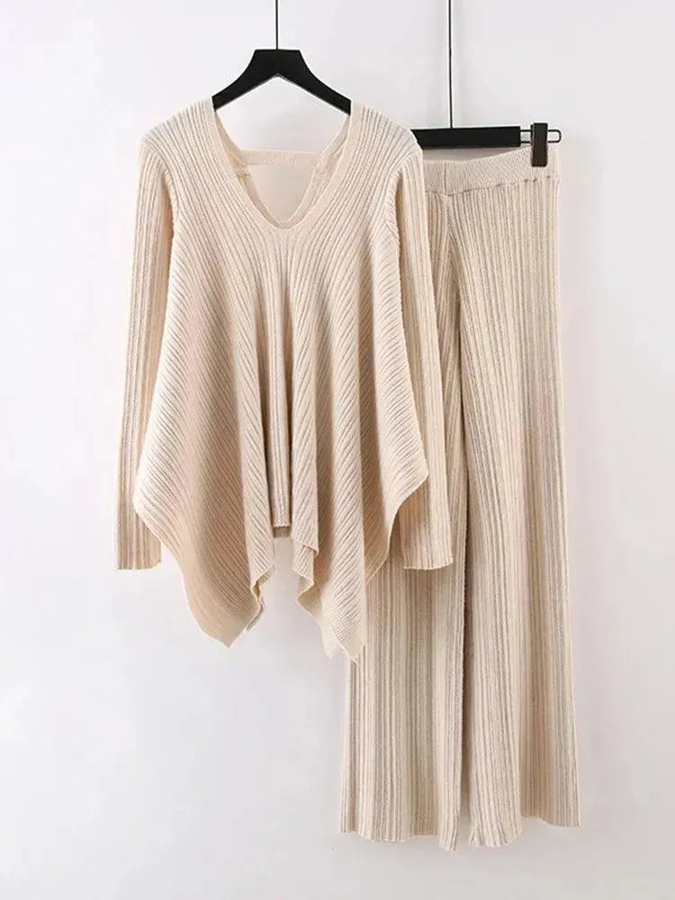 Drune | Frauen Casual Senfgelb Zweiteiliges Pullover Satz
